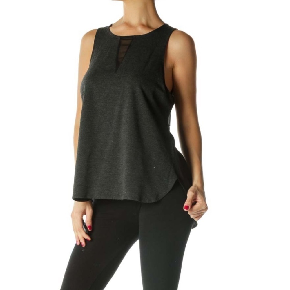 Banana Republic mixed-media flared sleeveless top size small